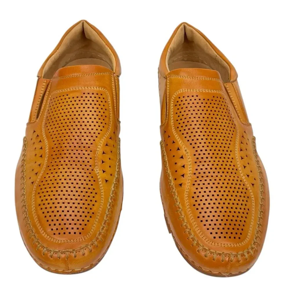 J75 by Jump Faux Leather Perforated Stretch Slip On Loafers Sz 13 Comfort Padded